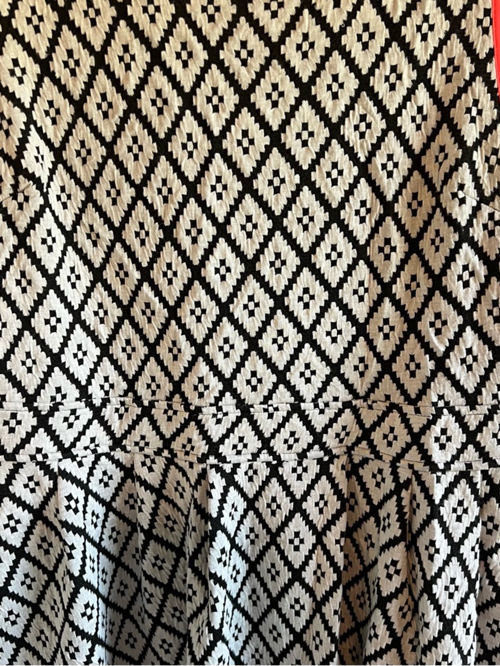 Xhilaration Black & White Geometric Dress with Coral Trim Y2K - Picture 2 of 14